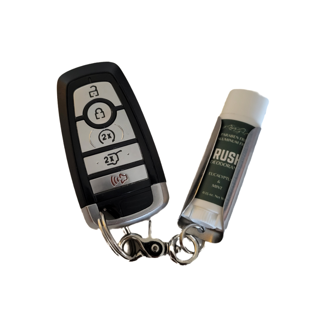 Keychain: Stainless Steel Tiny Deodorant Holder