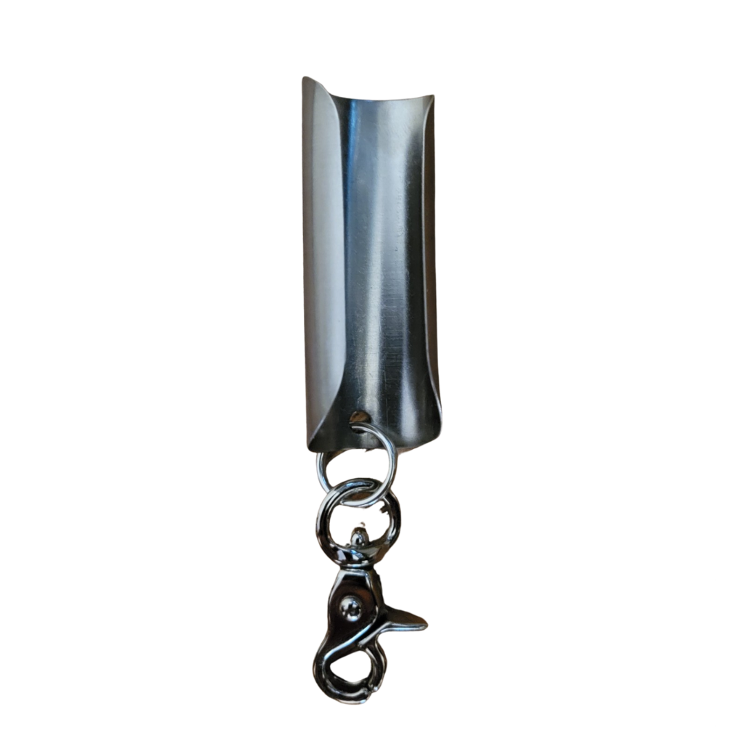 Keychain: Stainless Steel Tiny Deodorant Holder