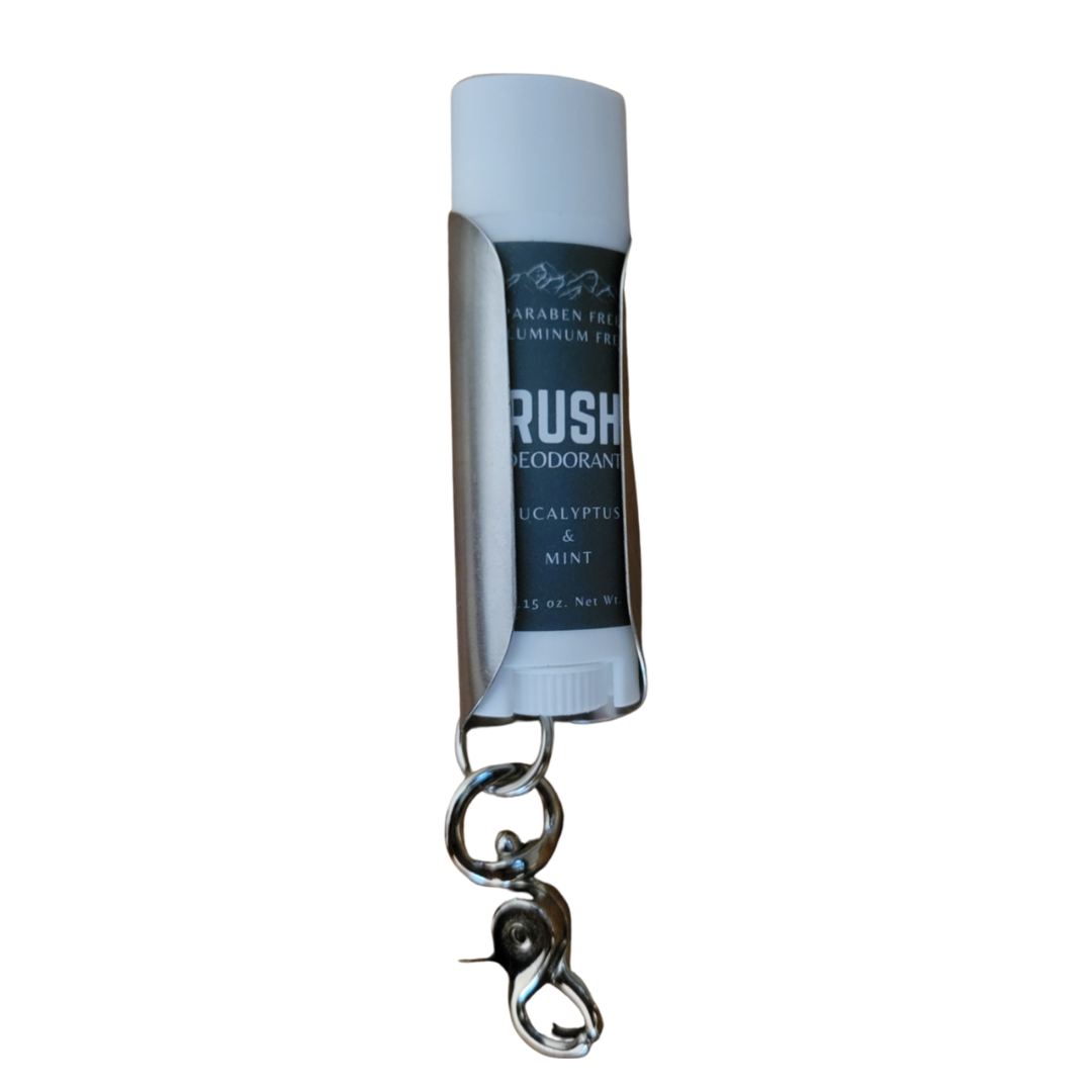 Keychain: Stainless Steel Tiny Deodorant Holder